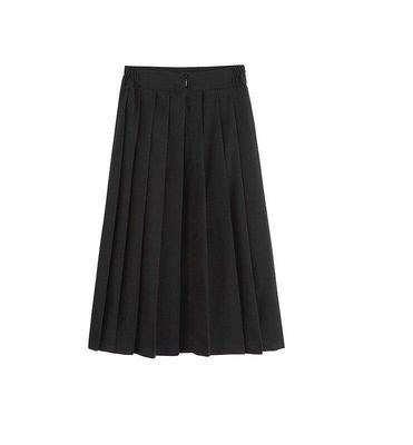 快適な女の子 学校制服 プレートスカート 黒色